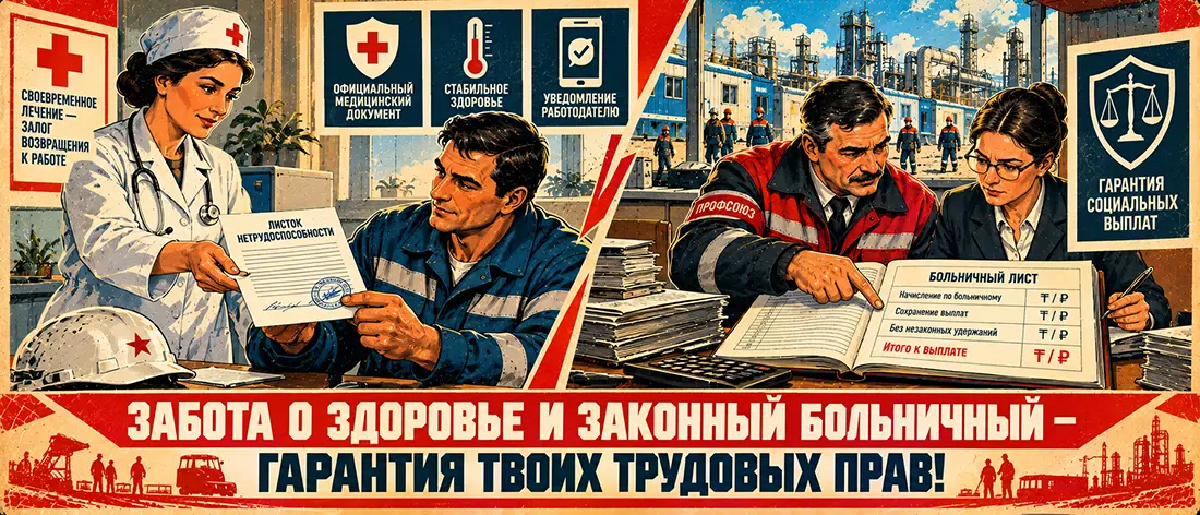 Больничный на вахте и междувахтовке: как не остаться без выплат и избежать увольнения «за прогул» 🏥💳